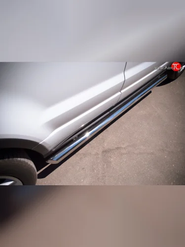 Защита порогов SLITKOFF из круглой трубы со скошенными торцами диаметром 63 мм (Dynamic) Land Rover Range Rover Evoque  1 L538 (2011-2015) дорестайлинг 5 дв.