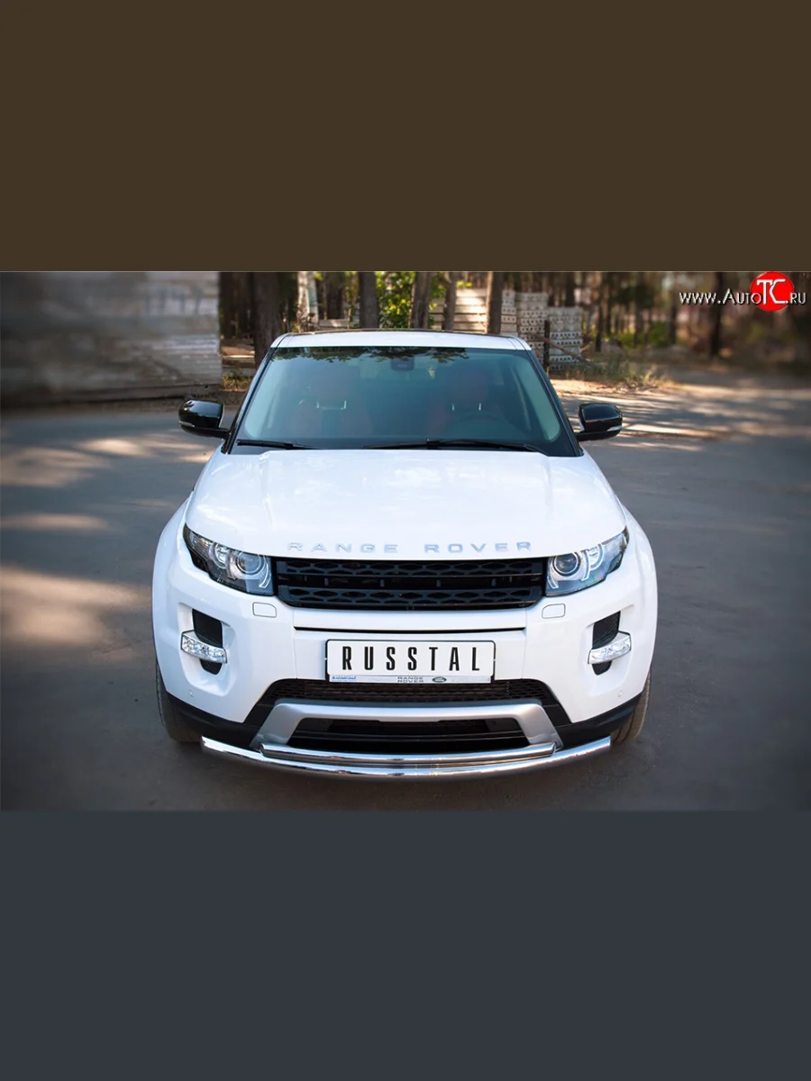 Защита переднего бампера (Dynamic, 2 трубыØ63 и 42 мм, нержавейка) SLITKOFF  Land Rover Range Rover Evoque (2011-2015) 1 L538  в Керчи Республика Крым