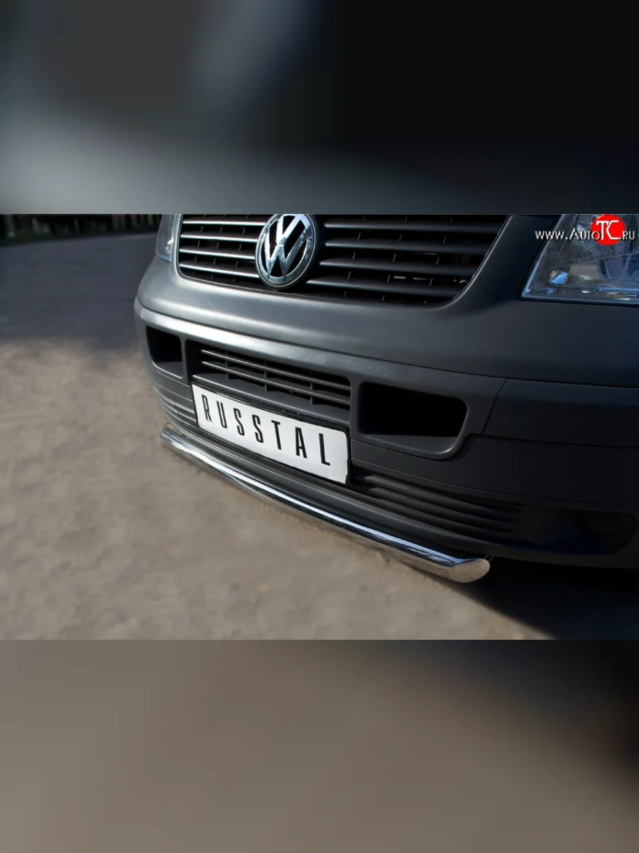Одинарная защита переднего бампера SLITKOFF диаметром 63 мм Volkswagen Transporter T5 дорестайлинг (2003-2009)  в Самаре Самарской области