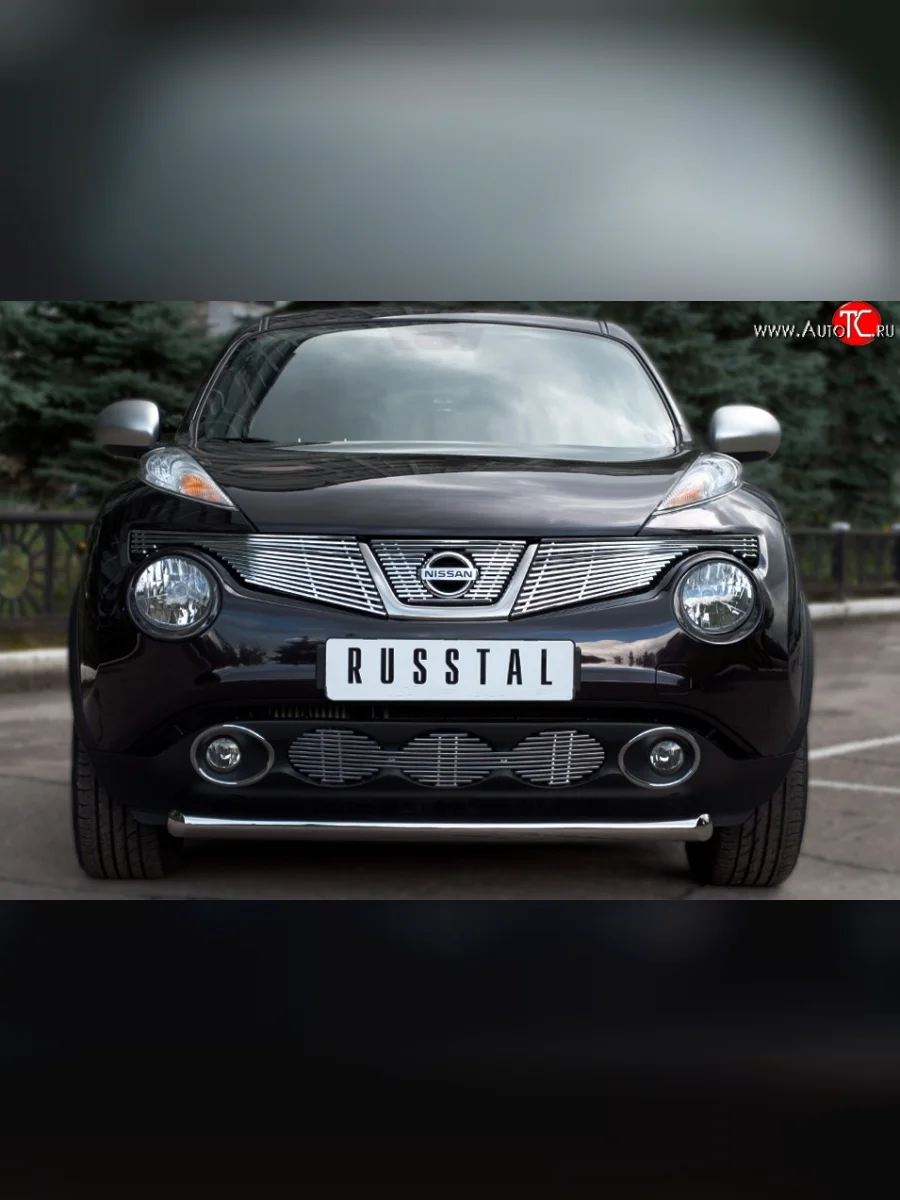 Одинарная защита переднего бампера SLITKOFF диаметром 63 мм (4x4) Nissan Juke 1 YF15 дорестайлинг (2010-2014)  В Кинешме Ивановской области