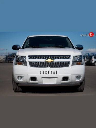 Защита переднего бампера (Ø75х42 мм, нержавейка) Russtal Chevrolet Tracker (2013-2015)