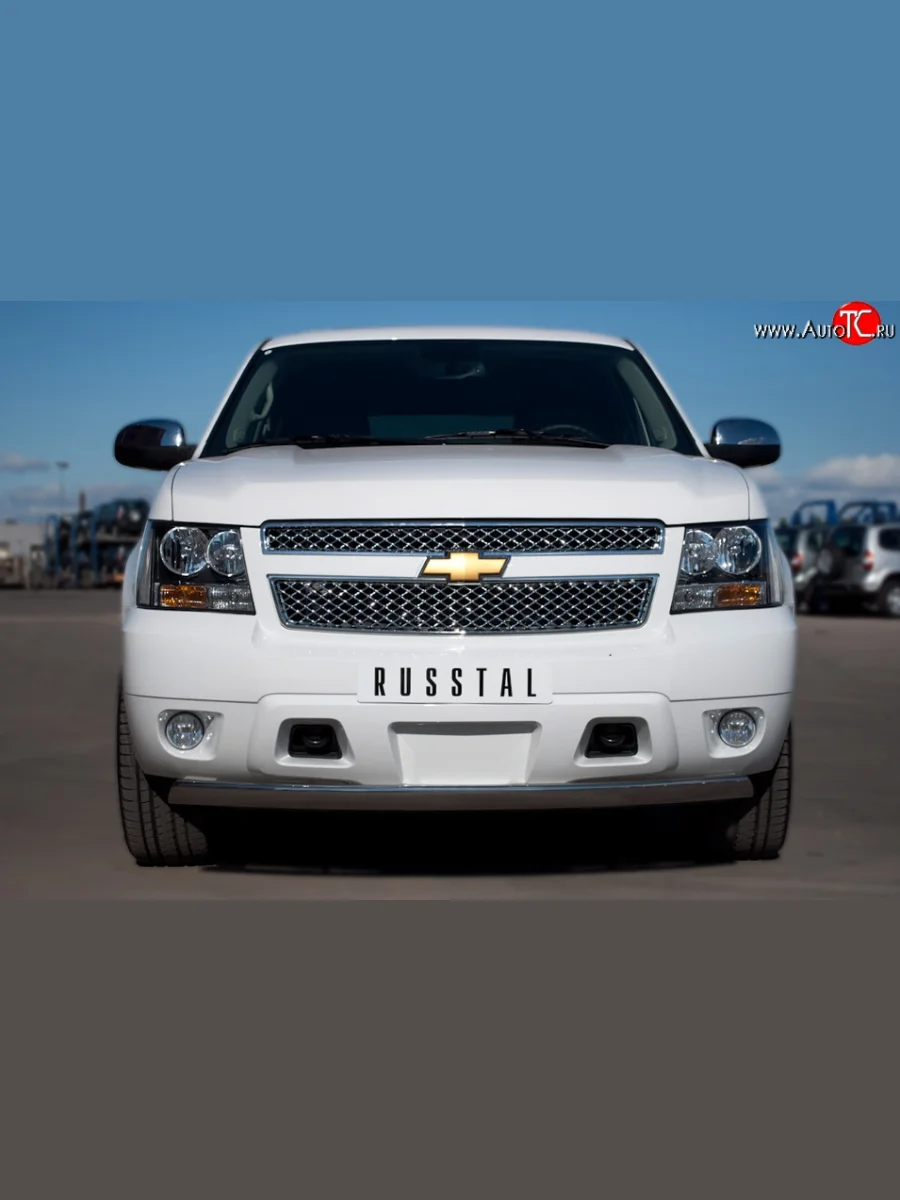 Защита переднего бампера (Ø75х42 мм, нержавейка) Russtal Chevrolet Tracker (2013-2015)  в Керчи Республика Крым