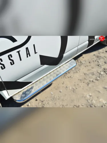 Широкая защита порогов SLITKOFF Volkswagen Transporter  T6 (2015-2019) дорестайлинг