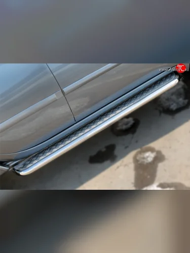 Широкая защита порогов SLITKOFF Mitsubishi L200  5 KK,KL (2015-2019) дорестайлинг