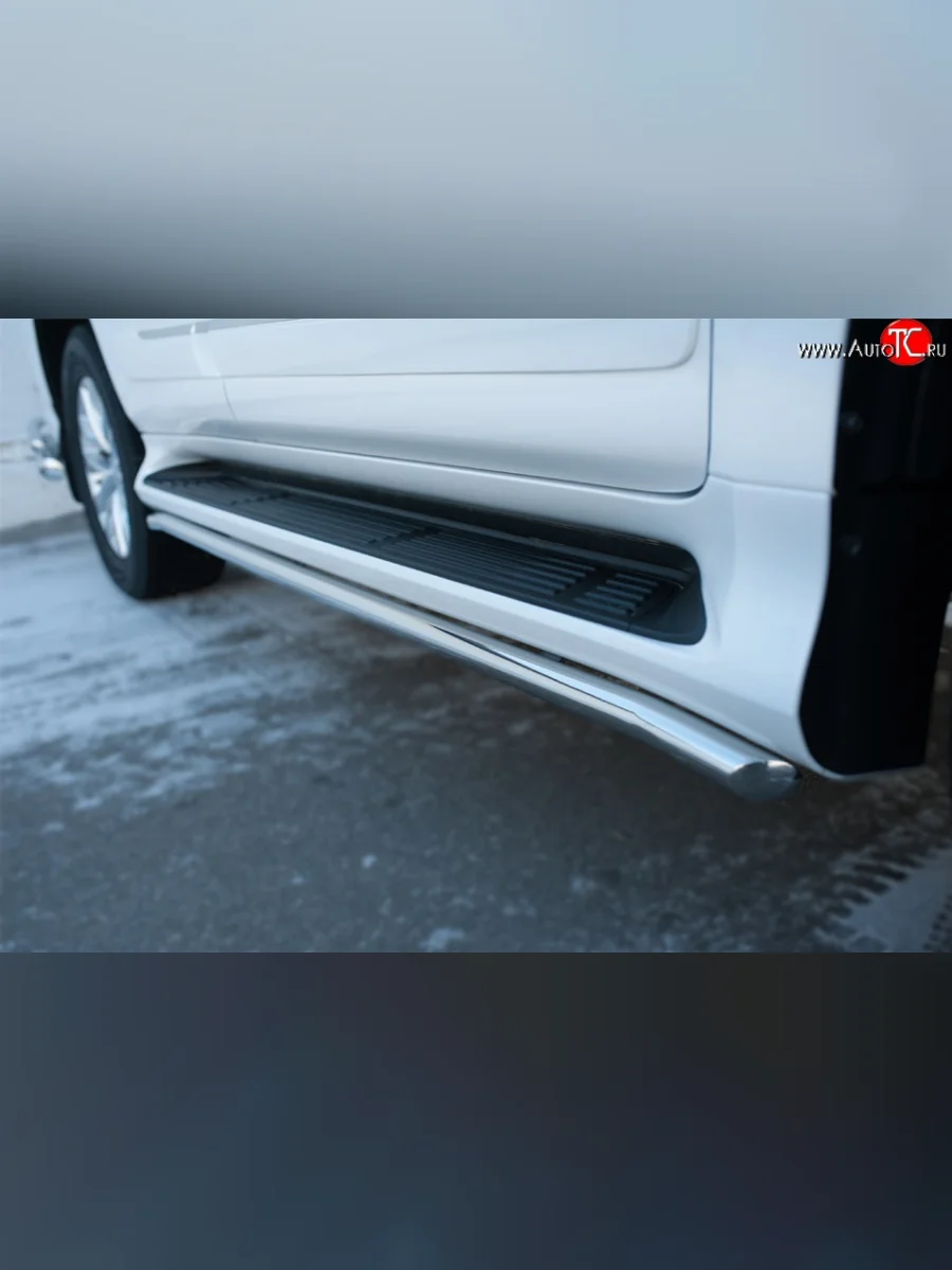 Защита порогов из круглой трубы диаметром 42 мм SLITKOFF Lexus GX460 J150 1-ый рестайлинг (2013-2019)  в Перми Пермском крае