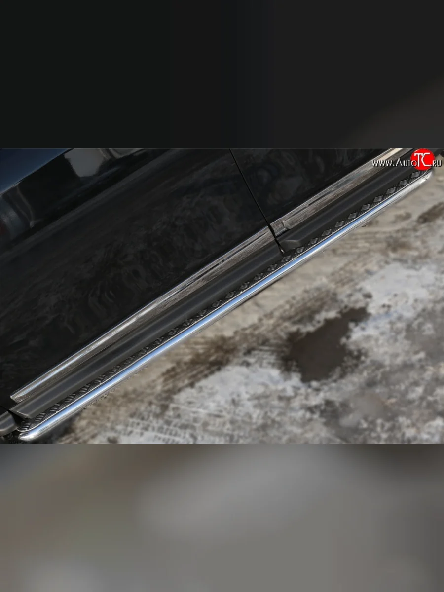 Широкая защита порогов SLITKOFF Nissan Pathfinder R52 дорестайлинг (2012-2017)  в Керчи Республика Крым