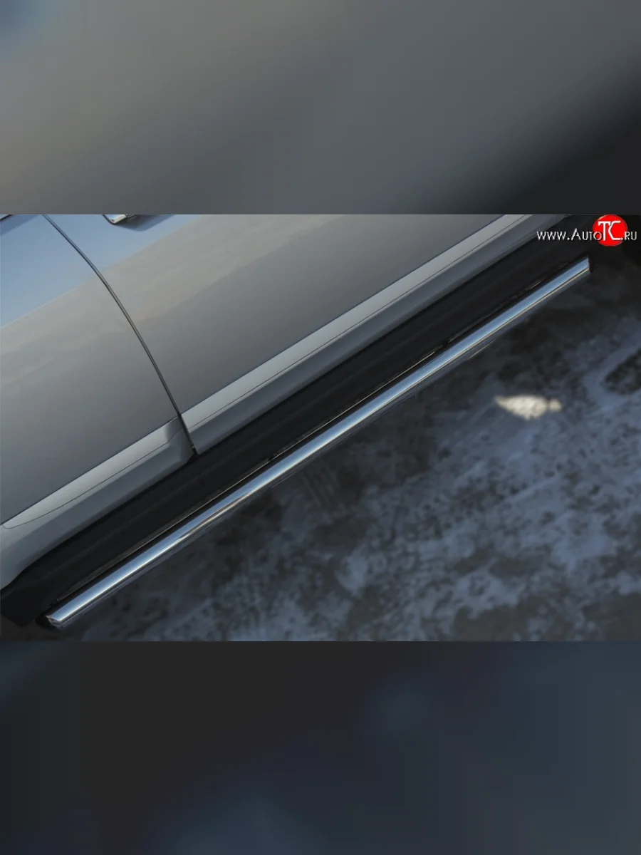 Защита порогов из круглой трубы диаметром 63 мм Russtal Great Wall Hover H3  рестайлинг (2014-2016) (Защита порогов с со скосами на торцах (вариант 1))  в Керчи Республика Крым