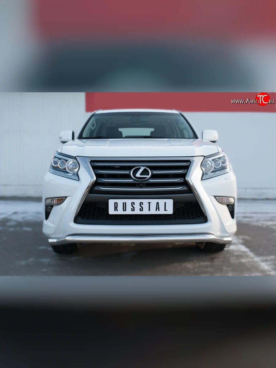 Защита переднего бампера (Ø63 мм волна, нержавейка) SLITKOFF Lexus GX460 J150 1-ый рестайлинг (2013-2019)  с доставкой в г. Керчь