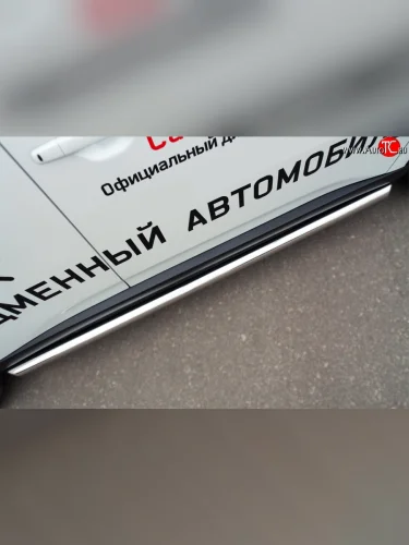 Защита порогов из круглой трубы диаметром 63 мм (рестайлинг) Russtal Mitsubishi Outlander  GF (2014-2016) 1-ый рестайлинг