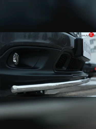 Одинарная защита переднего бампера из трубы диаметром 42 мм SLITKOFF Jeep Cherokee  KL (2014-2017) дорестайлинг