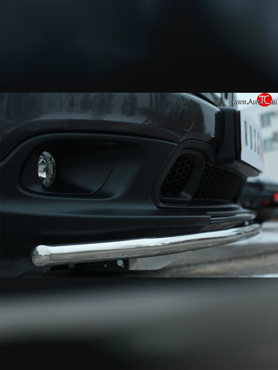 Одинарная защита переднего бампера из трубы диаметром 42 мм SLITKOFF Jeep Cherokee KL дорестайлинг (2014-2017)  в Воронеже Воронежской области