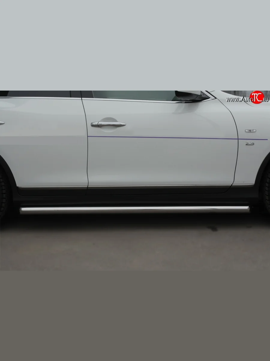 Защита порогов из круглой трубы диаметром 63 мм SLITKOFF INFINITI Qx50 J50 дорестайлинг (2013-2016)  в Керчи Республика Крым