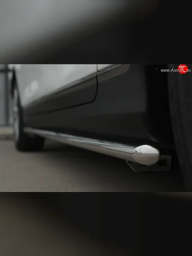 Защита порогов из круглой трубы диаметром 42 мм SLITKOFF INFINITI Qx50  J50 (2013-2016) дорестайлинг