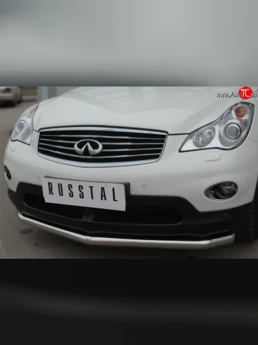 Одинарная защита переднего бампера диаметром 63 мм SLITKOFF INFINITI Qx50  J50 (2013-2016) дорестайлинг