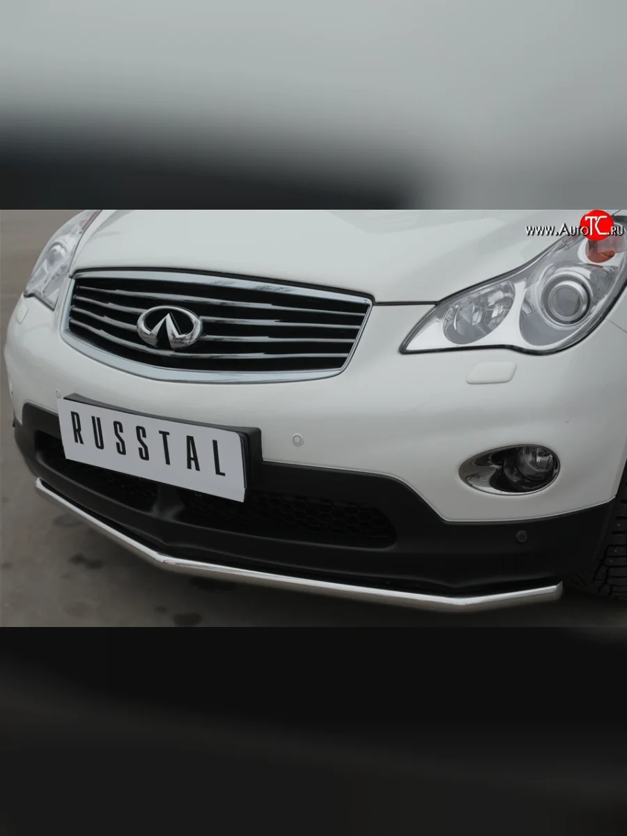 Одинарная защита переднего бампера из трубы диаметром 42 мм SLITKOFF INFINITI Qx50 J50 дорестайлинг (2013-2016)  в Перми Пермском крае