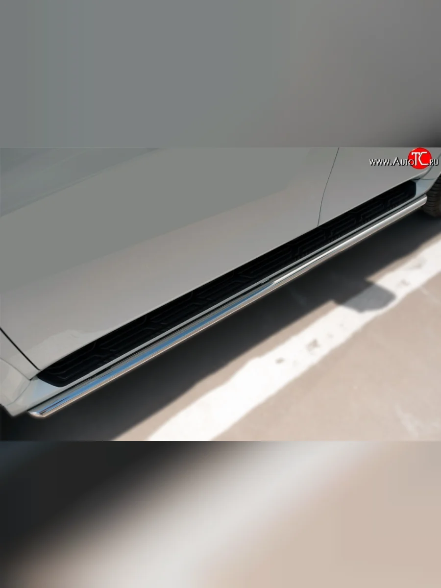 Защита порогов из круглой трубы диаметром 42 мм SLITKOFF INFINITI QX80 Z62 1-ый рестайлинг (2014-2018)  с доставкой в г. Керчь