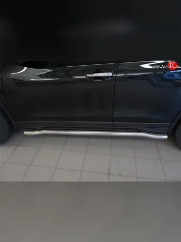 Защита порогов из круглой трубы диаметром 63 мм SLITKOFF Nissan X-trail  3 T32 (2017-2022) рестайлинг