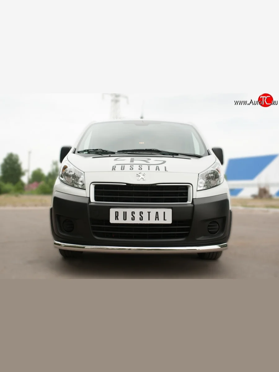 Одинарная защита переднего бампера из трубы диаметром 63 мм SLITKOFF Peugeot Expert G9 минивэн дорестайлинг (2007-2013)  в Самаре Самарской области