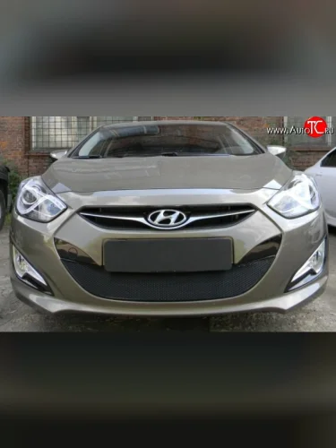 Сетка на бампер Russtal (черная) Hyundai I40 1 VF дорестайлинг седан (2011-2015)