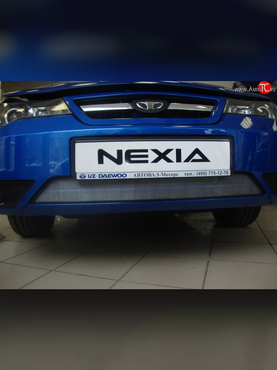 Сетка на бампер Russtal (хром) Daewoo Nexia рестайлинг (2008-2015)  в Керчи Республика Крым