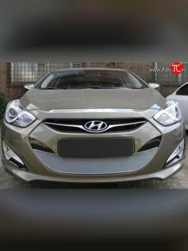 Сетка на бампер Russtal (хром) Hyundai I40 1 VF дорестайлинг седан (2011-2015)