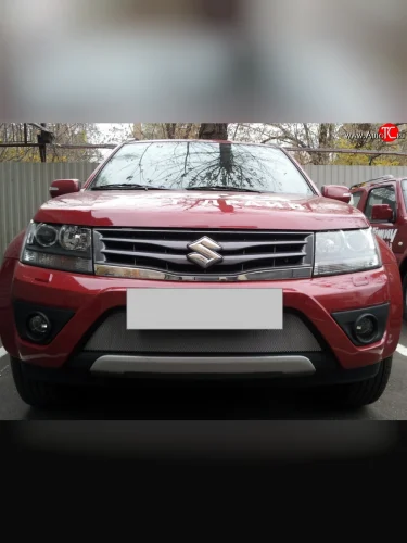Сетка на бампер Russtal (хром) Suzuki Grand Vitara JT 3 двери 2-ой рестайлинг (2012-2016)