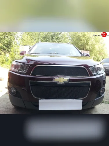 Сетка на бампер Russtal (черная) Chevrolet Captiva  дорестайлинг (2006-2011)