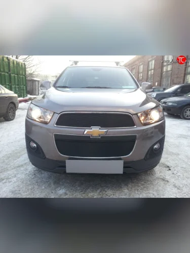 Сетка на бампер Russtal (черная) Chevrolet Captiva 2-ой рестайлинг (2013-2016)