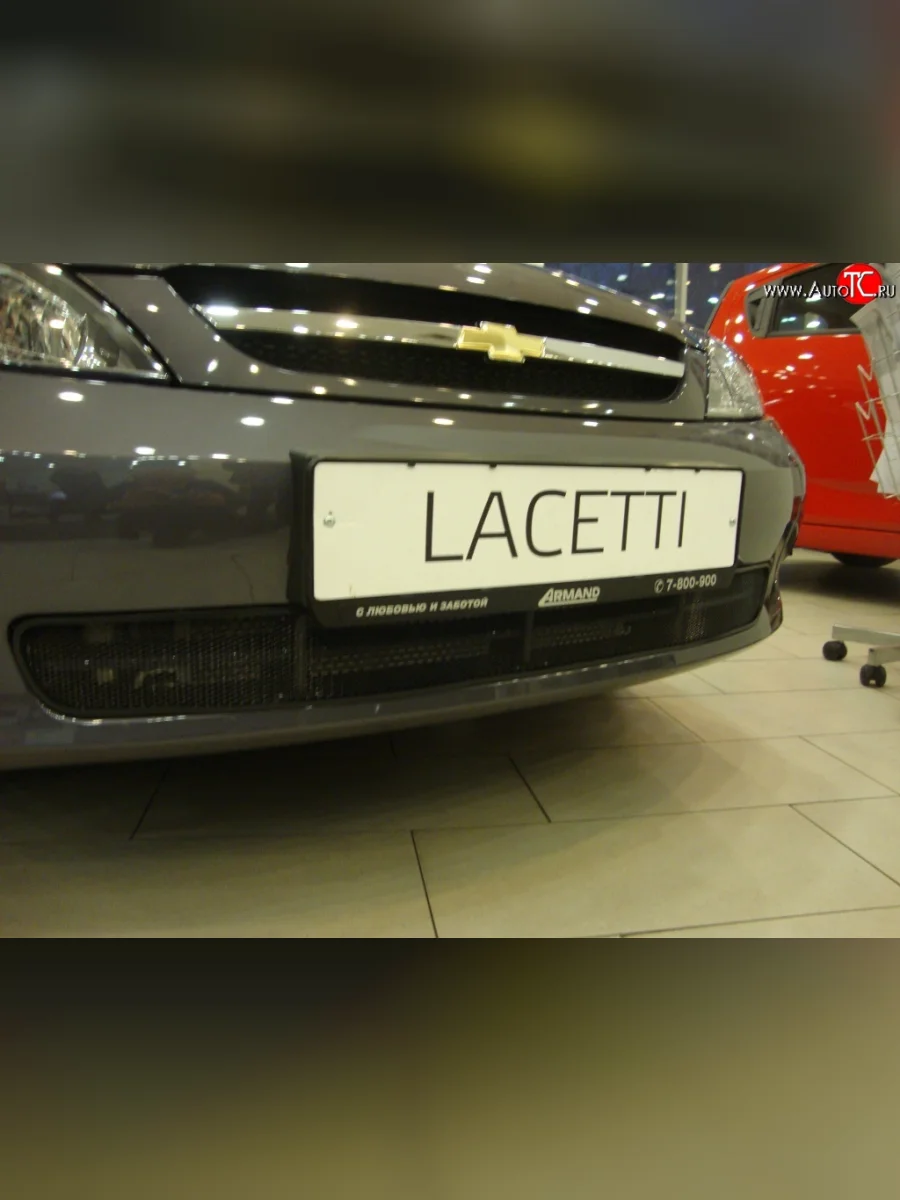 Сетка на бампер Russtal (черная) Chevrolet Lacetti хэтчбек (2002-2013)  в Керчи Республика Крым