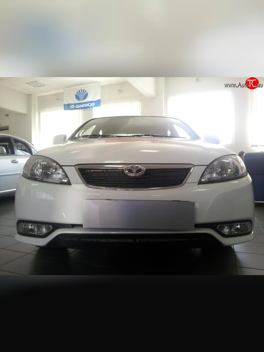 Сетка на бампер Russtal (черная) Daewoo Gentra KLAS седан (2012-2016)  в Самаре Самарской области