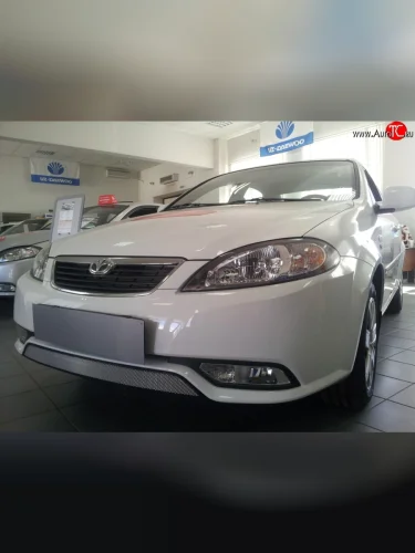 Сетка на бампер Russtal (хром) Daewoo Gentra KLAS седан (2012-2016)