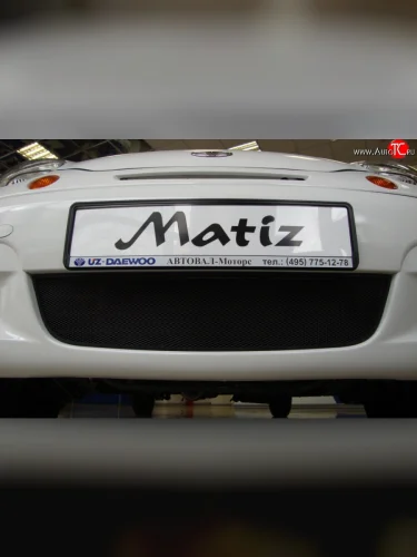 Сетка на бампер (рестайлинг) Russtal (черная) Daewoo Matiz M100 дорестайлинг (1998-2000)