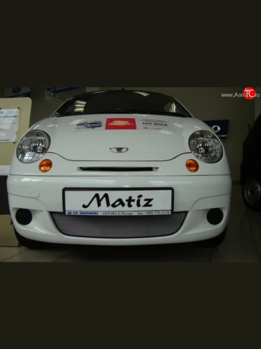 Сетка на бампер (рестайлинг) Russtal (хром) Daewoo Matiz M100 дорестайлинг (1998-2000)