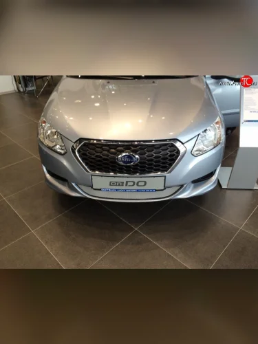 Сетка на бампер Russtal (хром) Datsun on-DO седан дорестайлинг (2014-2019)