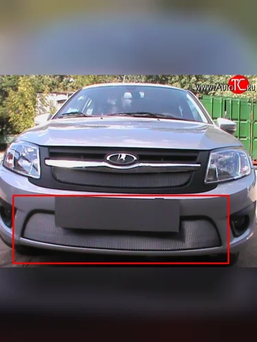 Сетка на бампер Russtal (хром) Лада ВАЗ Гранта 1 2191 лифтбэк дорестайлинг  (2011-2013)