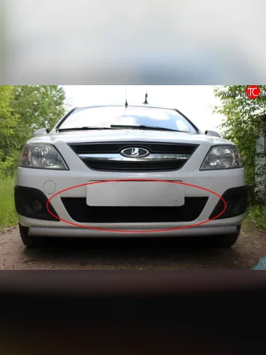 Защитная сетка на бампер Russtal (черная) Лада ВАЗ Ларгус дорестайлинг R90 (2012-2021)