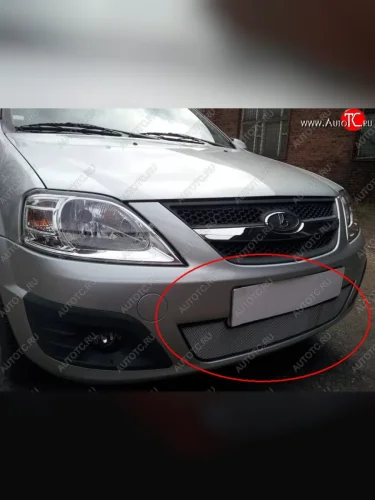 Защитная сетка на бампер Russtal (хром) Лада ВАЗ Ларгус дорестайлинг R90 (2012-2021)