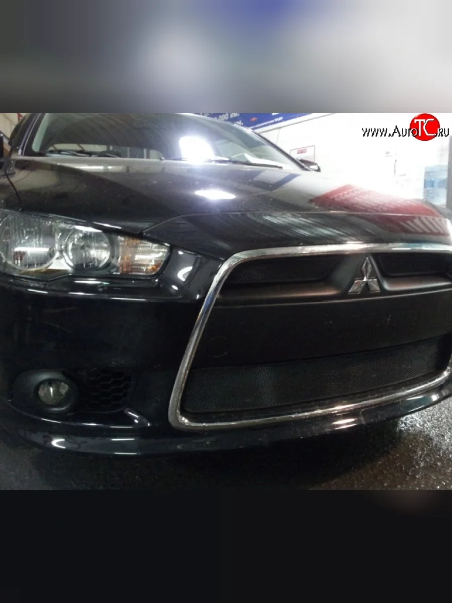 Сетка на бампер Russtal (дорестайлинг) Mitsubishi Lancer 10 CY седан рестайлинг (2011-2017)  с доставкой в г. Пермь