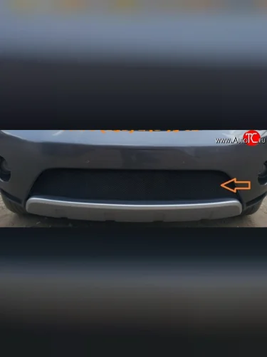 Сетка на бампер Russtal (черная) Mitsubishi Outlander XL (CW)  дорестайлинг (2005-2009)