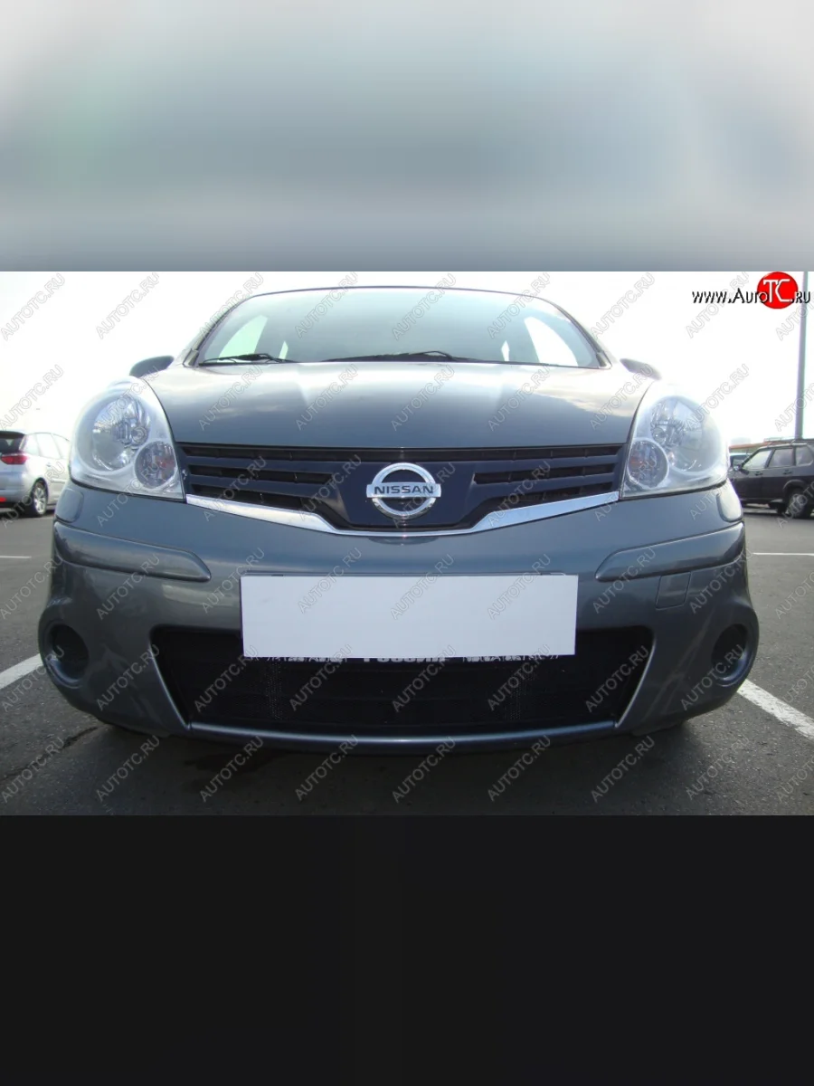 Сетка на бампер (рестайлинг) Russtal (черная) Nissan Note 1 E11 дорестайлинг (2004-2008)  в Керчи Республика Крым