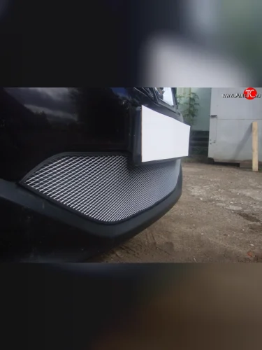 Сетка на бампер Russtal (хром) Nissan Qashqai 1 J10 рестайлинг (2010-2013)