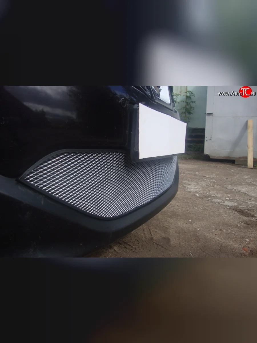 Сетка на бампер Russtal (хром) Nissan Qashqai 1 J10 рестайлинг (2010-2013)  в Самаре Самарской области