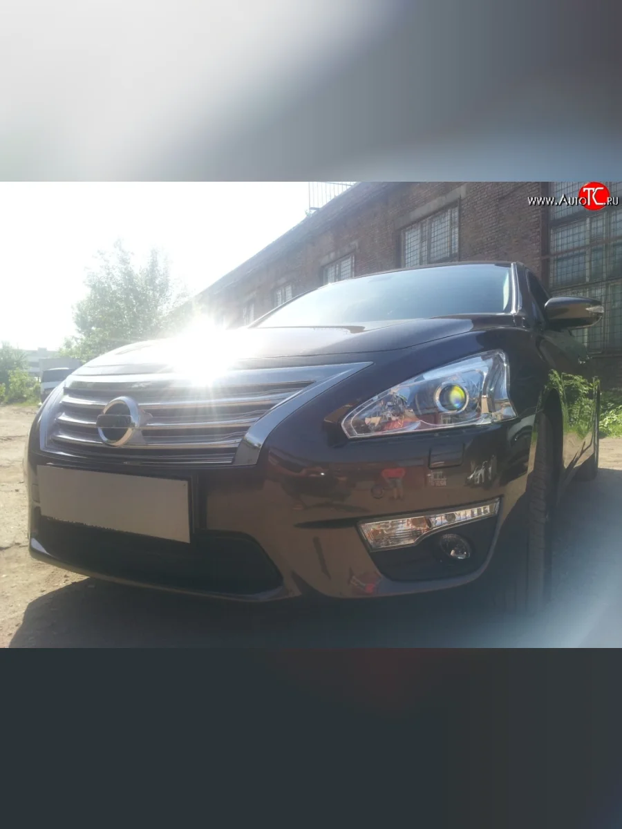 Сетка на бампер Russtal (черная) Nissan Teana 3 L33 дорестайлинг (2014-2020)  в Самаре Самарской области