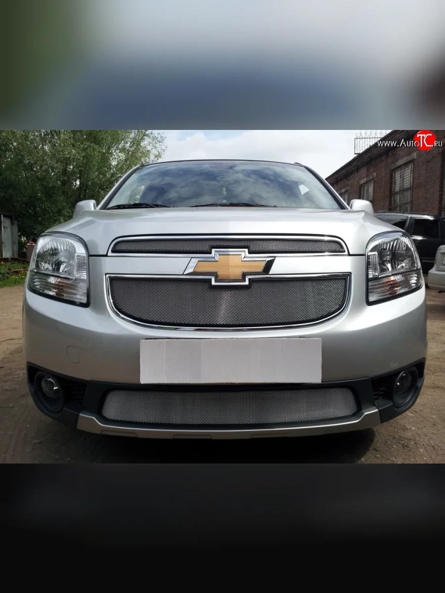 Сетка воздухозаборника переднего бампера Russtal Chevrolet Orlando (2011-2018) (хром)  в Керчи Республика Крым