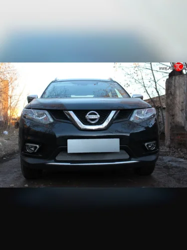 Сетка на бампер Russtal (хром) Nissan X-trail 3 T32 рестайлинг (2017-2022)