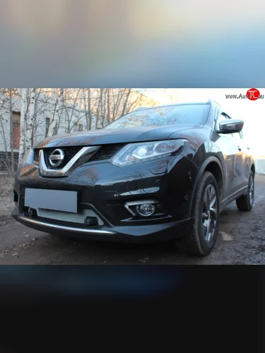 Сетка (под парктроник) на бампер Russtal (хром) Nissan X-trail 3 T32 рестайлинг (2017-2022)