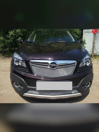 Сетка в решетку радиатора Russtal (хром) Opel Mokka  дорестайлинг (2012-2016)