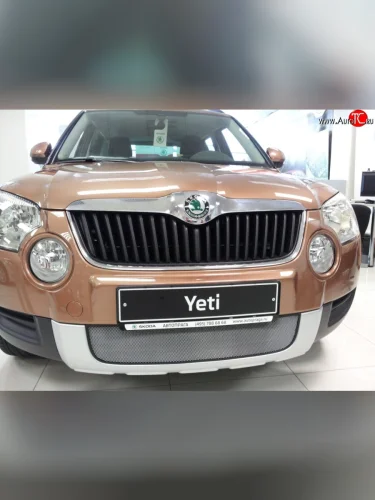 Сетка на бампер Russtal (хром) Skoda Yeti (2009-2013)