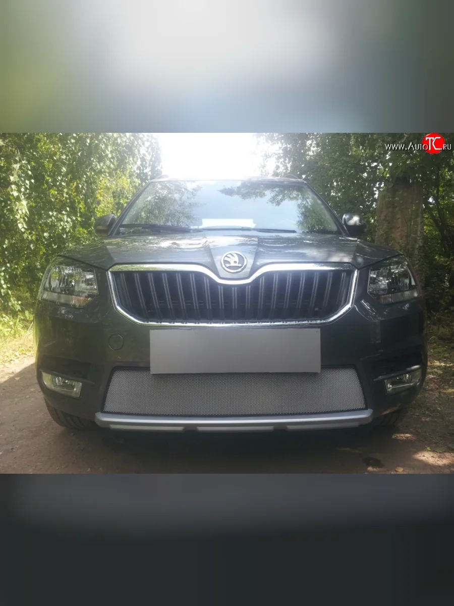 Сетка на бампер City Russtal (хром) Skoda Yeti (2013-2018)  в Керчи Республика Крым