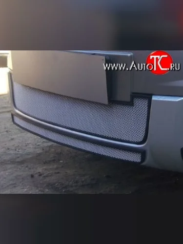 Нижняя сетка на бампер Outdoor Russtal (хром) Skoda Yeti (2013-2018)